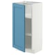 METOD Base cabinet with shelves, white/Lerhyttan blue, 40x37 cm