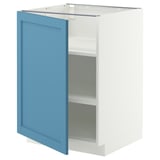 METOD Base cabinet with shelves, white/Lerhyttan blue, 60x60 cm