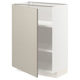METOD Base cabinet with shelves, white/Stensund beige, 60x37 cm