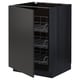 Option: METOD Base cabinet with wire baskets, black/Nickebo matt anthracite, 60x60 cm