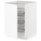 METOD Base cabinet with wire baskets, white Enköping/white wood effect, 60x60 cm