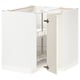METOD Corner base cabinet with carousel, white/Voxtorp high-gloss light beige, 88x88 cm