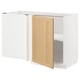 METOD Corner base cabinet with shelf, white/Forsbacka oak, 128x68 cm