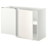 METOD Corner base cabinet with shelf, white/Veddinge white, 128x68 cm