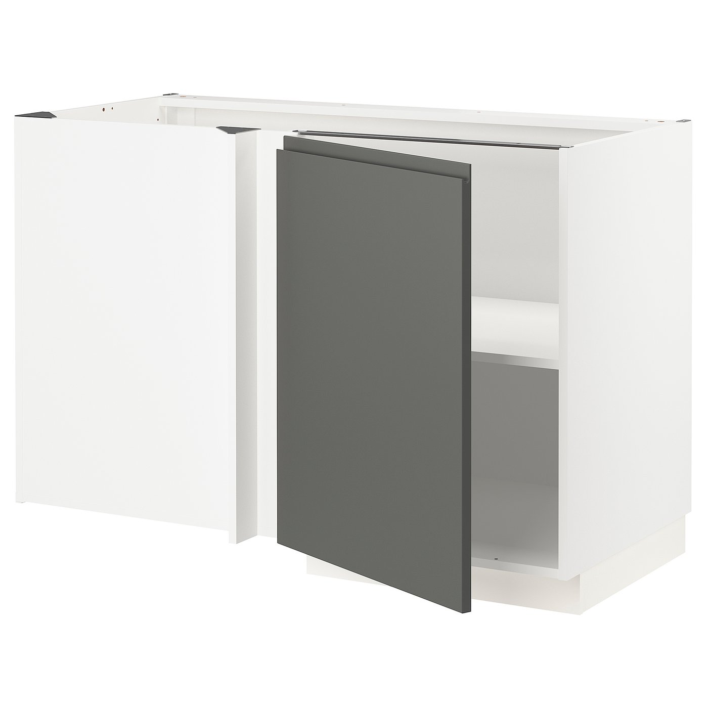 Metod Corner Base Cabinet With Shelf White Voxtorp Dark Grey Ikea