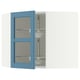 METOD Corner wall cab w carousel/glass dr, white/Lerhyttan blue, 68x60 cm