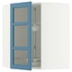 METOD Corner wall cab w carousel/glass dr, white/Lerhyttan blue, 68x80 cm