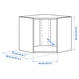 METOD Corner wall cabinet frame, white, 68x37x60 cm