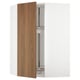 METOD Corner wall cabinet with carousel, white/Tistorp brown walnut effect, 68x100 cm