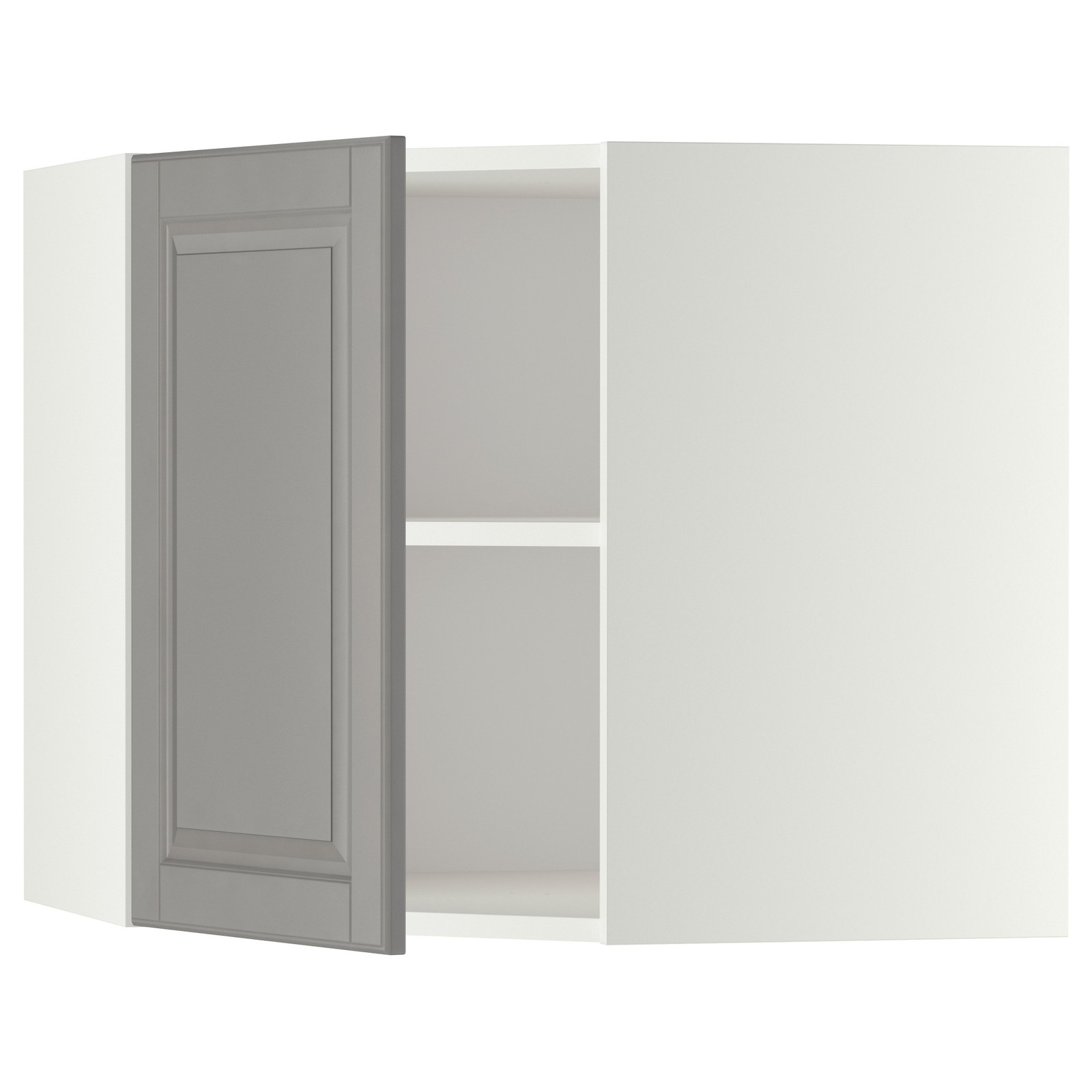 METOD Corner wall with shelves white/Bodbyn grey IKEA