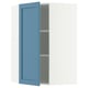 METOD Corner wall cabinet with shelves, white/Lerhyttan blue, 68x100 cm