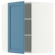 METOD Corner wall cabinet with shelves, white/Lerhyttan blue, 68x80 cm