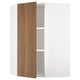 METOD Corner wall cabinet with shelves, white/Tistorp brown walnut effect, 68x100 cm