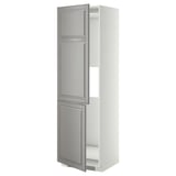 METOD Hi cab f fridge or freezer w 2 drs, white/Bodbyn grey, 60x60x200 cm