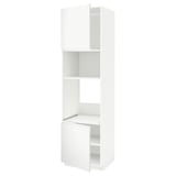 METOD Hi cb f oven/micro w 2 drs/shelves, white/Voxtorp matt white, 60x60x220 cm