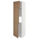 METOD High cab f fridge/freezer w 3 doors, white/Tistorp brown walnut effect, 60x60x220 cm