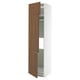 METOD High cab f fridge/freezer w 3 doors, white/Tistorp brown walnut effect, 60x60x240 cm