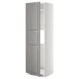 METOD High cab f fridge or freezer w door, white/Bodbyn grey, 60x60x200 cm