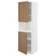 METOD High cab f micro w 2 doors/shelves, white/Tistorp brown walnut effect, 60x60x200 cm