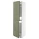 METOD High cabinet for fridge/freezer, white/Axstad grey-green, 60x60x220 cm
