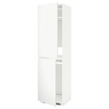METOD High cabinet for fridge/freezer, white/Voxtorp matt white, 60x60x220 cm