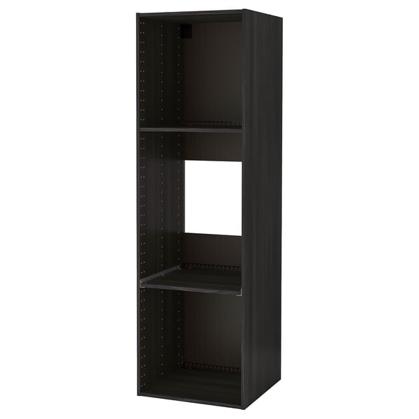 Metod High Cabinet Frame For Fridge Oven Wood Effect Black Ikea