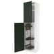 METOD High cabinet with cleaning interior, white/Havstorp deep green, 60x60x240 cm