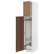 METOD kitchen unit in white & walnut; tall, has pull-out shelves, 2 doors, 25 yr guarantee.