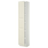 METOD High cabinet with shelves, white/Bodbyn off-white, 40x37x200 cm