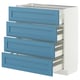 METOD / MAXIMERA Base cab 4 frnts/4 drawers, white/Lerhyttan blue, 80x37 cm