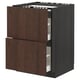 METOD / MAXIMERA Base cab f hob/2 fronts/2 drawers, black/Sinarp brown, 60x60 cm
