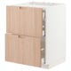 METOD / MAXIMERA Base cab f hob/2 fronts/3 drawers, white/Fröjered light bamboo, 60x60 cm