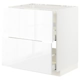 METOD / MAXIMERA Base cab f hob/int extractor w drw, white/Ringhult white, 80x60 cm