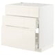 METOD / MAXIMERA Base cab f hob/int extractor w drw, white/Voxtorp high-gloss light beige, 80x60 cm