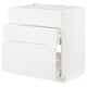 Option: METOD / MAXIMERA Base cab f hob/int extractor w drw, white/Voxtorp matt white, 80x60 cm