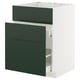 METOD / MAXIMERA Base cab f sink+3 fronts/2 drawers, white/Havstorp deep green, 60x60 cm
