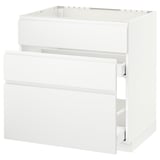 METOD / MAXIMERA Base cab f sink+3 fronts/2 drawers, white/Voxtorp matt white, 80x60 cm