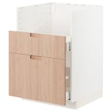 METOD / MAXIMERA Base cab f TALLSJÖN sink, white/Fröjered light bamboo, 60x60 cm