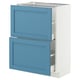 METOD / MAXIMERA Base cabinet with 2 drawers, white/Lerhyttan blue, 60x37 cm