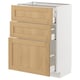 METOD / MAXIMERA Base cabinet with 3 drawers, white/Forsbacka oak, 60x37 cm