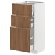 METOD / MAXIMERA Base cabinet with 3 drawers, white/Tistorp brown walnut effect, 40x37 cm