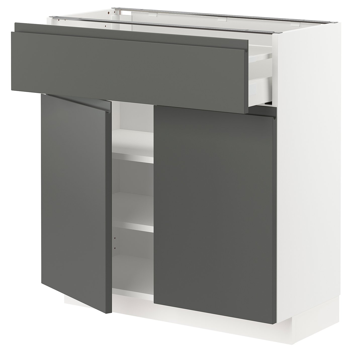 Metod Maximera Base Cabinet With Drawer 2 Doors White Voxtorp Dark Grey Ikea