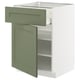 METOD / MAXIMERA Base cabinet with drawer/door, white/Axstad grey-green, 60x60 cm