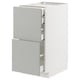 METOD kitchen unit in grey with two drawers and a cabinet.
