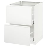 METOD / MAXIMERA Base cb 2 fronts/2 high drawers, white/Voxtorp matt white, 60x60 cm
