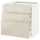 METOD / MAXIMERA Base cb 3 frnts/2 low/1 md/1 hi drw, white/Voxtorp high-gloss light beige, 80x60 cm