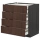 METOD / MAXIMERA Base cb 4 frnts/2 low/3 md drwrs, black/Sinarp brown, 80x60 cm