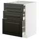 METOD / MAXIMERA Bc w pull-out work surface/3drw, white/Bodbyn black, 60x60 cm