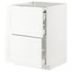 METOD / MAXIMERA Bc w pull-out work surface/3drw, white Enköping/white wood effect, 60x60 cm