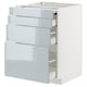METOD / MAXIMERA Bc w pull-out work surface/3drw, white/Kallarp light grey-blue, 60x60 cm